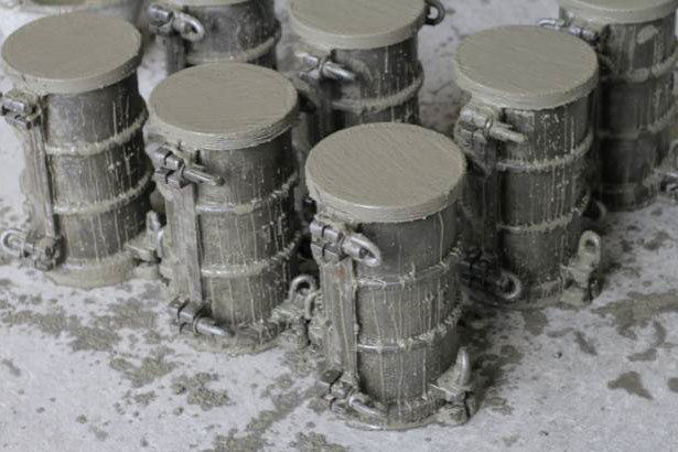 a set of concrete cylinder molds